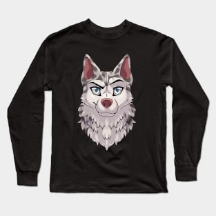 Confident / Cocky Expression Blue Merle Husky Long Sleeve T-Shirt